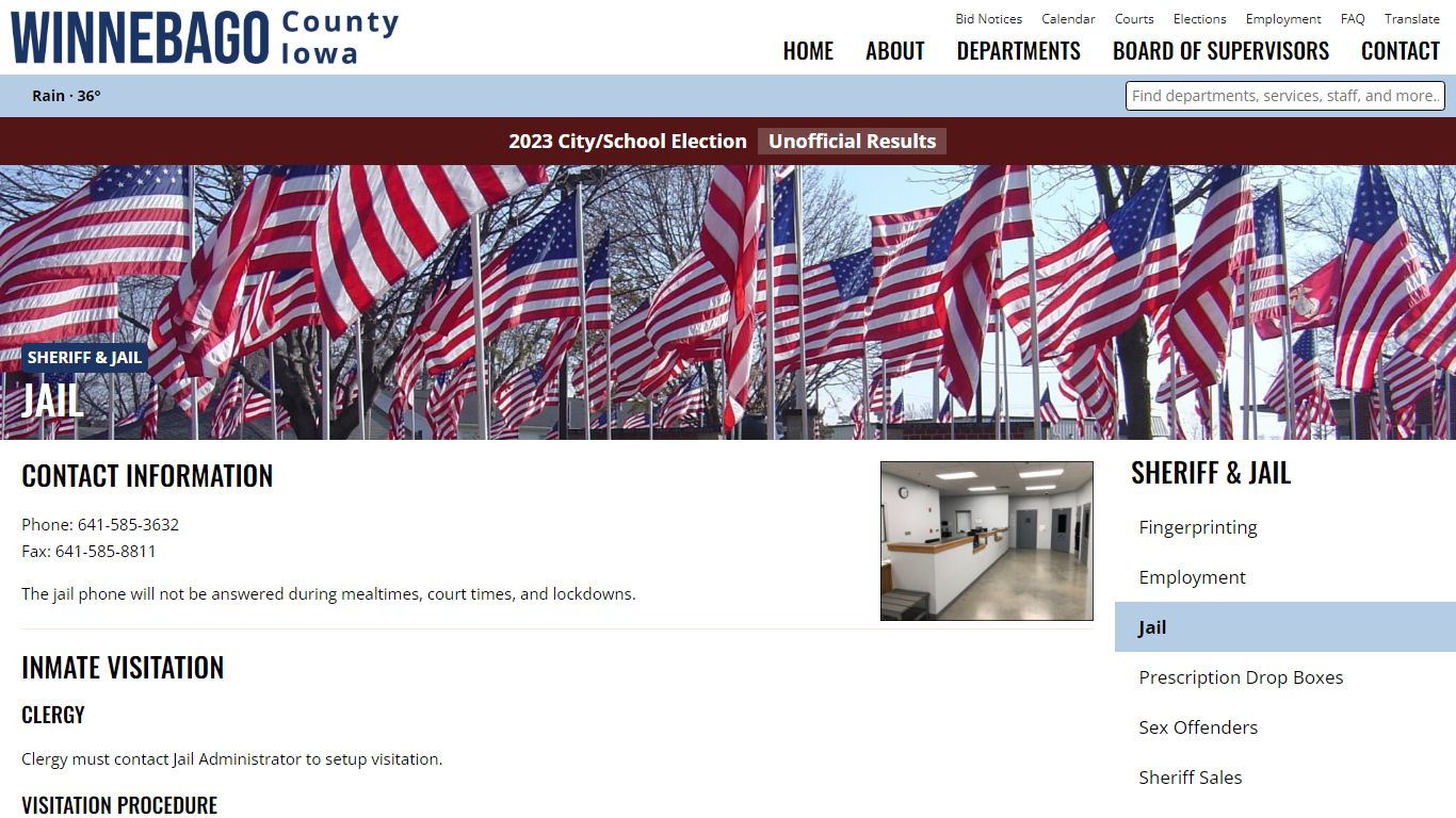 Jail & Inmates - Sheriff's Office - Winnebago County, Iowa